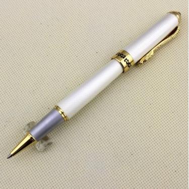 Imagem de Gullor Caneta esferográfica de tinta líquida com clipe de dragão dourado, caneta recarregável, canetas executivas lisas para homens e mulheres, dourada