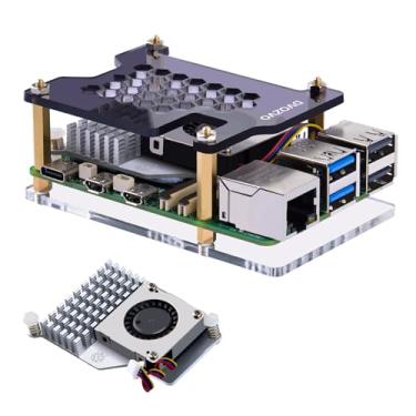 Imagem de DVOZVO Capa de acrílico para Raspberry Pi 5 com cooler ativo, adequada para ventilador de cozimento ativo Raspberry Pi 5, capa para Raspberry Pi 5 transparente (com cooler ativo oficial)