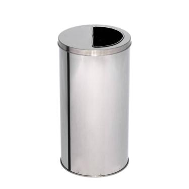 Imagem de Lixeira de Inox 35L com Aro Meia Lua