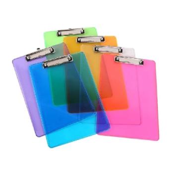 Imagem de 6 Pranchetas A4 Acrilico Neon Com Régua e Prendedor