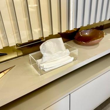 Imagem de Porta Lenço De Papel Toalha Interfolhas Caixa para Luvas Descartáveis ou Toucas Acrilico (Transparente)