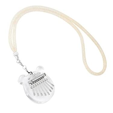 Imagem de Mini instrumento portátil de acrílico calimba de 8 teclas de marimba para crianças e adultos, enfeite de pingente de piano de polegar minúsculo - brinque em qualquer lugar, ótimo presente para o Natal