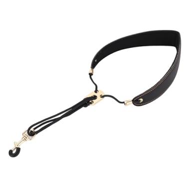 Imagem de Alça de Saxofone Ajustável Em Couro PU Macio Com Gancho de Nylon para Alto, Barítono, Tenor, Alça de Pescoço de Sax Agudo e Acessórios (Preto)