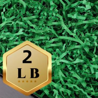 Imagem de PLINJOY Enchimento de papel cortado enrugado de 900 g para cesta de presente, caixa de papel de confete desfiada para enchimento de grama de Páscoa (verde)