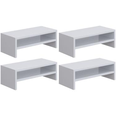 Imagem de Kit 04 Suportes Para Monitor Stand Home Office Lap 63 cm L03 Branco - Lyam