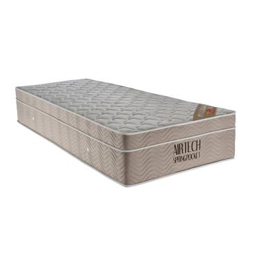Imagem de Conjunto Cama Box Meio Casal de Molas Ortobom Airtech SpringPocket 108x198 - bege