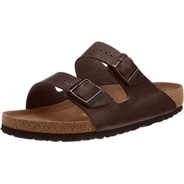 Imagem de Sand lia de couro unissex Birkenstock Arizona, Brown Birko Flor, 5-5.5 Narrow