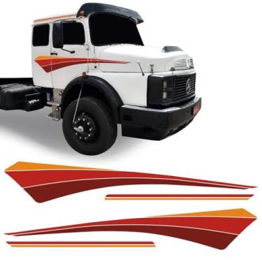 Imagem de Kit Adesivo Faixa Lateral Caminhão Mercedes Benz Mb 1525 V - Resitank,