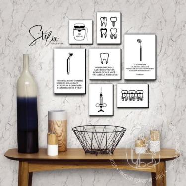 Imagem de Quadros Para Dentista Odontologia P&B - Stelix