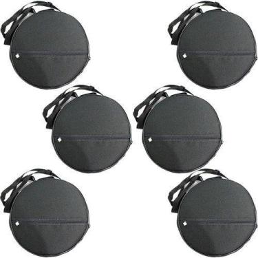 Imagem de Kit 6 Capas Bag Para Pandeiro Luxo 10 Polegadas Acolchoada - Carbon