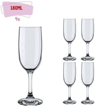 Imagem de Taça Champanhe Transparente Cristal 180ml -4 Unidades Oferta, Taça cha