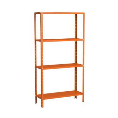 Imagem de Estante Aço 4 Prateleiras Livros Cozinha Quarto EAF006 Laranja - Elite