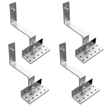 Imagem de Estrutura Suporte Linha C Placa Solar Telha Cerâmica Kit 04 - Perfil M