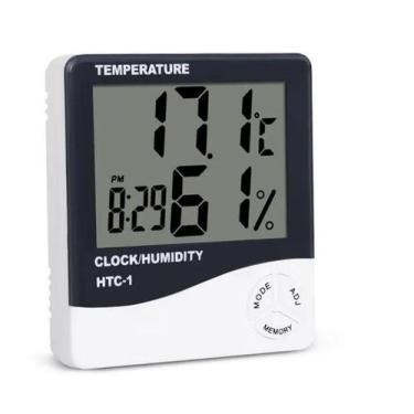 Imagem de Termo-Higrômetro Digital Termômetro Higrômetro Relógio - Lux Hair