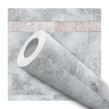 Imagem de Papel de Parede Vinílico Tijolo Mármore Cinza Cozinha Sala Quarto 3m -