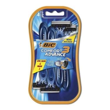 Imagem de Kit Com 4 Aparelho De Barbear Bic Comfort 3 Advance Azul