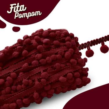 Imagem de Fita Pompom Vinho 30mm Rolo Com 25 Metros - Nybc