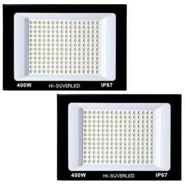 Imagem de Kit 2 Refletor Led 400w Holofote Bivolt Prova Dágua Frio - Hi-SoverLed