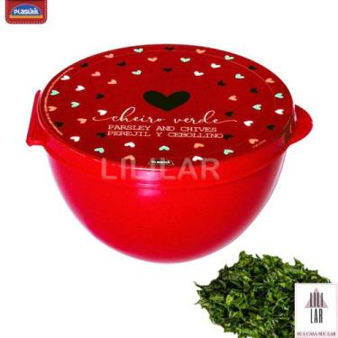 Imagem de Pote Porta Cheiro Verde Cebolinha Mix Plástico Tampa Fixa Corações - P