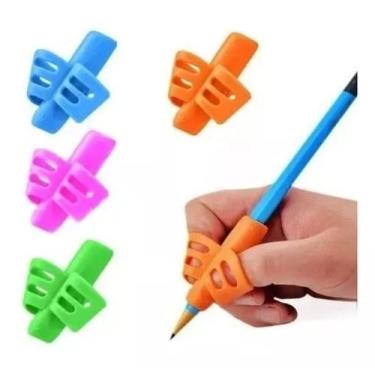 Imagem de 3 Adaptadores Escrita Apoio De Dedos Ergonômico Segura Lápis - mega to