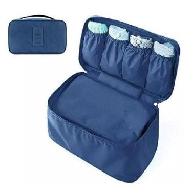 Imagem de Necessaire Feminina Peças Íntimas Mala de Viagem AZUL ESCURO - Inter