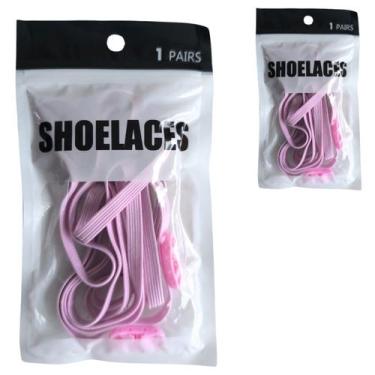 Imagem de 1 Par de Cadarços Arredondado Para Tênis e Sapatos 100cm - Saz, Rosa