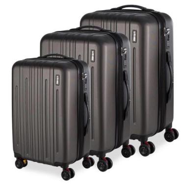 Imagem de Cj. Malas ABS 3 Pecas P/M/G Rodas 360 - AeroMalas Suécia, Grafite