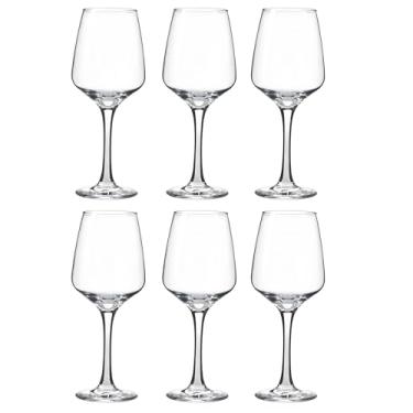 Imagem de YANGNAY Conjunto de 6 taças de vinho, 350 ml, taça de vinho tinto ou branco clássica com haste, perfeita para uso em casa, restaurante, lavável na lava-louças