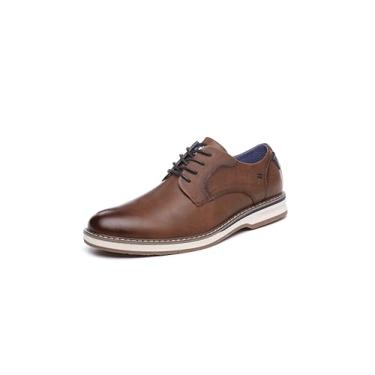 Imagem de DECARSDZ Sapatos sociais masculinos casuais Oxford sapatos de negócios formais Derby sapatos sociais para homens tênis, Marrom 048, 8