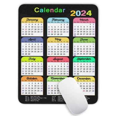 Imagem de Mouse pad vertical com calendário colorido 2024, tapete de mouse com design personalizado, tapete de mouse quadrado impermeável base de borracha antiderrapante para escritório, casa, laptop, viagem,