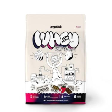Imagem de Whey 100% - Whey Concentrado 1500g (50 Doses) 3 sabores no Refil - Morango, chocolate e cookies - Atomic Labs