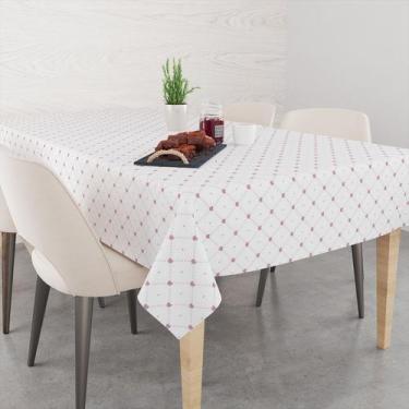 Imagem de Toalha De Mesa Retangular 6 Lugares Corações e Poá Rosa TLS25 - 220x14