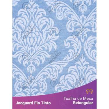 Imagem de Toalha Retangular em Tecido Jacquard Azul Bebê e Branco Medalhão Fio T