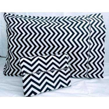 Imagem de 2 Fronhas King 90x50 100% Algodão 150 Fios Ponto Palito Chevron - THAI
