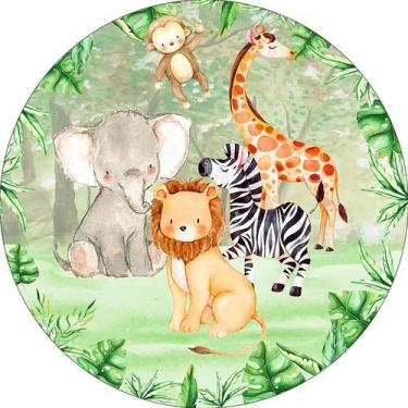 Imagem de Painel De Festa Redondo 1,50x1,50 - Safari Animais na Selva 015 - Via 