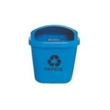 Imagem de Cesto Individual Coleta Seletiva 40 L Para Poste Ou Parede - JSN, Cinz