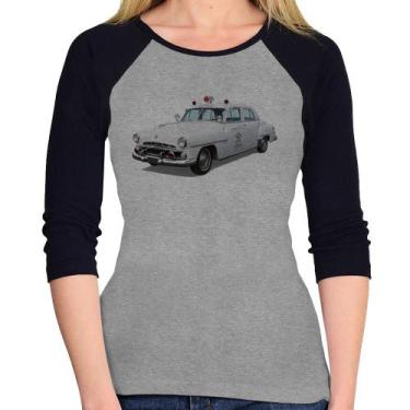 Imagem de Baby Look Raglan Sheriff Car Manga 3/4 - Foca na Moda, Cinza, Preto, P