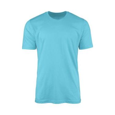 Imagem de Camiseta AMGK Masculina Lisa Básica 100% Algodão, Masculino, Azul, GG