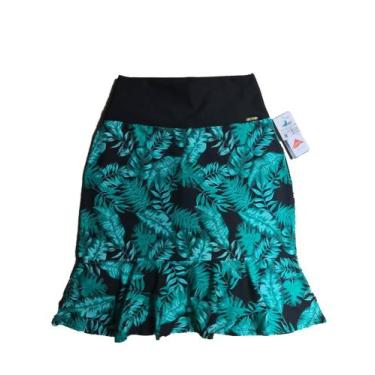 Imagem de Short Saia Babado Estampada Moda Fitness Evangélica Cós Alto Uv 50+ Ac