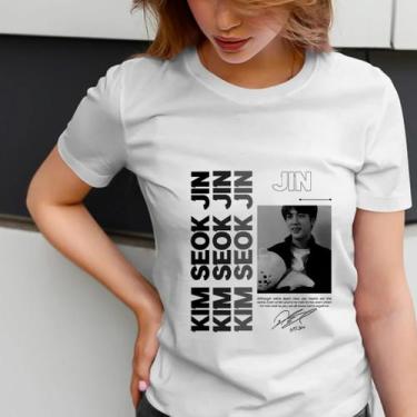 Imagem de Camiseta Branca BTS V Kim RM Jin SUGA J-Hope Jimin Jungkook Kpop Camis
