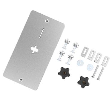 Imagem de Ｂｅｓｇａ Placa elétrica da aleta da serra do gabarito, liga de alumínio, bucha central exata do furo, placa da inserção da tabela do roteador para bancos de