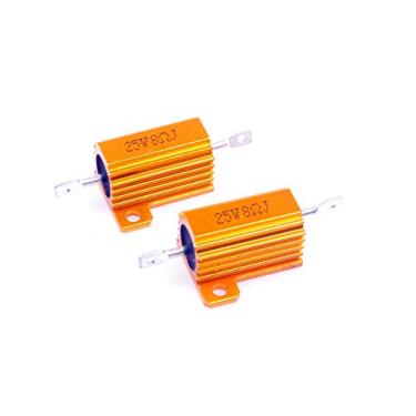 Imagem de LM YN 25 Watt 8 Ohm 5% Resistor de Corda de Alumínio Eletrônico Resistor de Ouro para Luzes de LED Inversor Divisor de Frequência Servo Industrial Control 2 peças