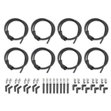Imagem de HEDORANCE Conjunto de 8 fios de vela de ignição universal 551083 - bobina remota com núcleo espiral reto 90°135° Botas e terminais adequados para LS1 LS2 LS3 LQ9 LM4 LY6 LMG L99 LH8 LC9 LM7 LQ4 LS6,