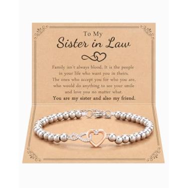 Imagem de Shonyin Pulseira Infinity Love para mulheres, meninas, cunhada, namorada, ótima avó, bônus, mãe, nora, 18-20, Aço inoxidável, Sem Pedra Preciosa