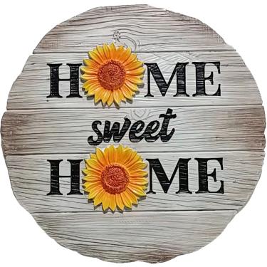 Imagem de Spoontiques - Pedra de piso de girassol – Pedra decorativa de jardim para quintal, pátio, jardim ou passarela – Decoração de casa externa ou interna