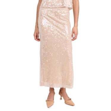 Imagem de Ramy Brook Saia Annita feminina, Lantejoula nude, 36