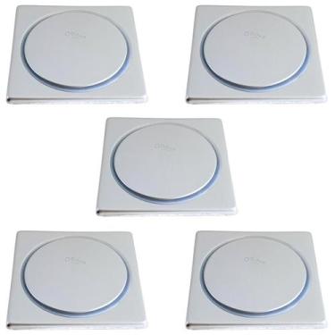 Imagem de KIT 05 Ralo Click Banheiro Inox Quadrado 10x10 Cromado  - Montelar Aca