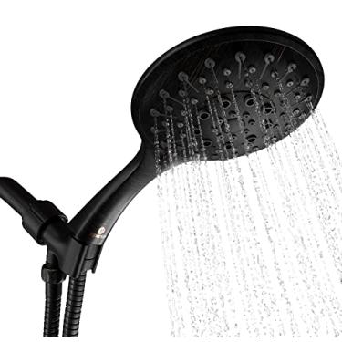 Imagem de Chuveiro manual Aquarius com mangueira (extra-longo) luxuoso spa de alta pressão com 6 ajustes de spray – suporte de bola de latão ajustável e fita de teflon, Oil-Rubbed Bronze