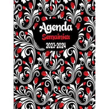 Imagem de Agenda Semainier 2023-2024: Agenda Semainier 24 Mois 2023-2024, Planificateur hebdomadaire grand format A4, 2 Pages Par Semaine, Jolie Couverture.