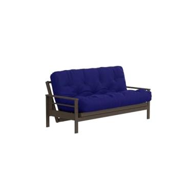 Imagem de Novo colchão Futon de substituição com capa sólida de 11 camadas direto da fábrica/Queen feito nos EUA (azul royal, queen (padrão dos EUA))